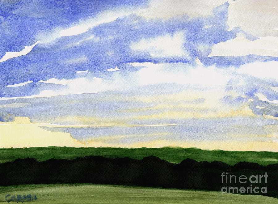 Clouds, Fields and Forest Painting by Robert Coppen