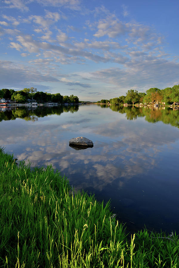 Clouds Move In Over the Fox River in McHenry, Illinois Photograph by Ray Mathis