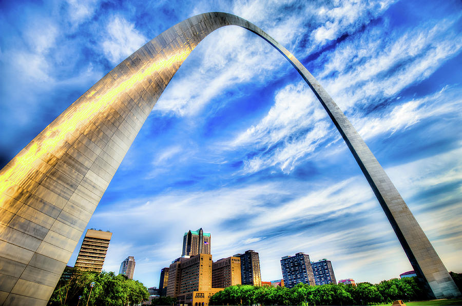 Clouds Moving Over The Saint Louis Skyline And Arch Photograph