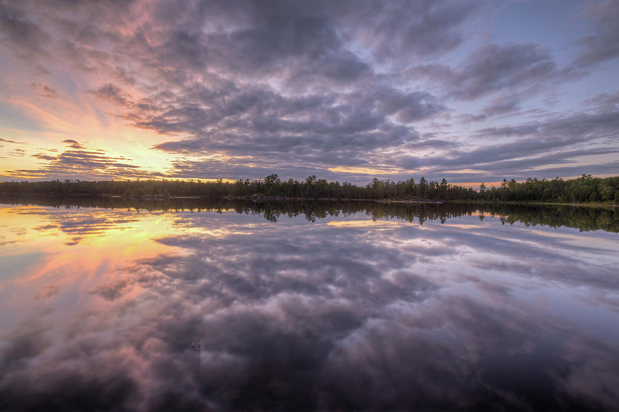 Nature Photograph - Kawishiwi River Sunset Refletion, Boundayt Watery Minnesota by Paul Schultz