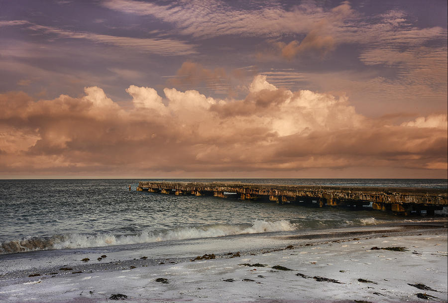 Clouds over Abandoned Pier Photograph by Gordon Ripley