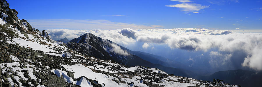 Clouds over Franconia Ridge Photograph by White Mountain Images
