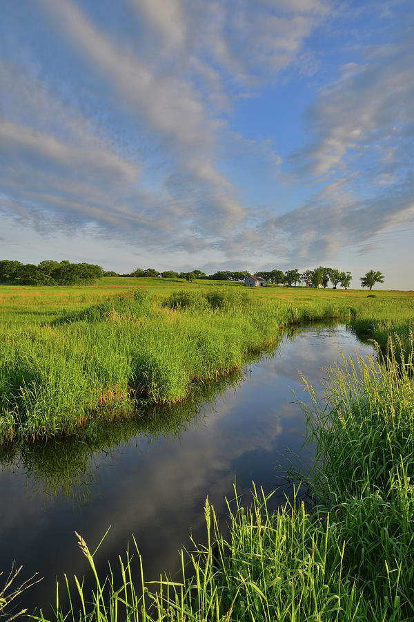 Clouds over Glacial Park Reflected in Wetland Photograph by Ray Mathis