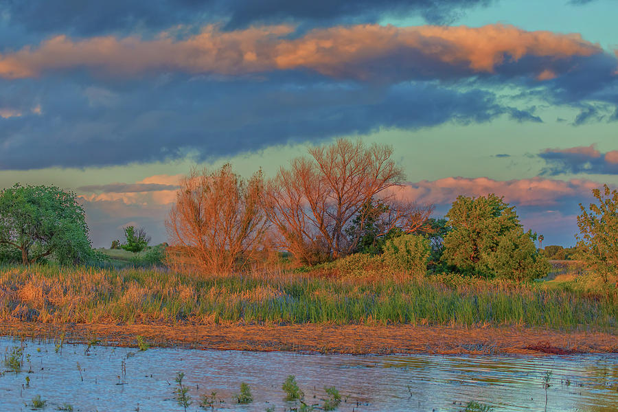 Clouds Over Marsh at Sunset Photograph by Marc Crumpler