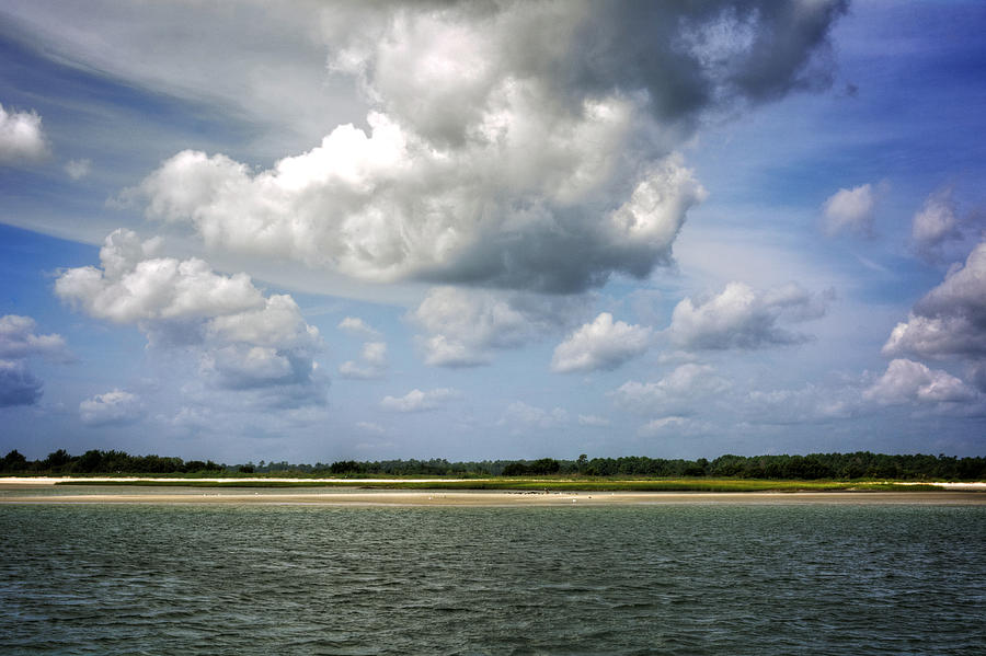 Beach Photograph - Clouds Over Masonboro Island by Greg and Chrystal Mimbs