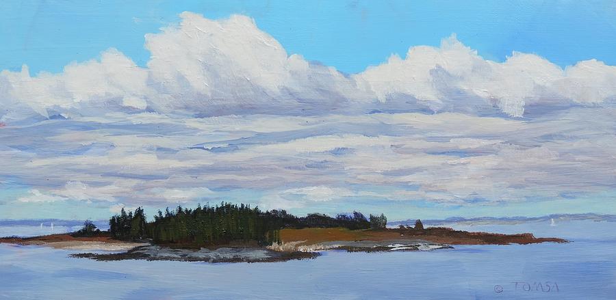 Clouds Over Richmond Island Painting by Bill Tomsa
