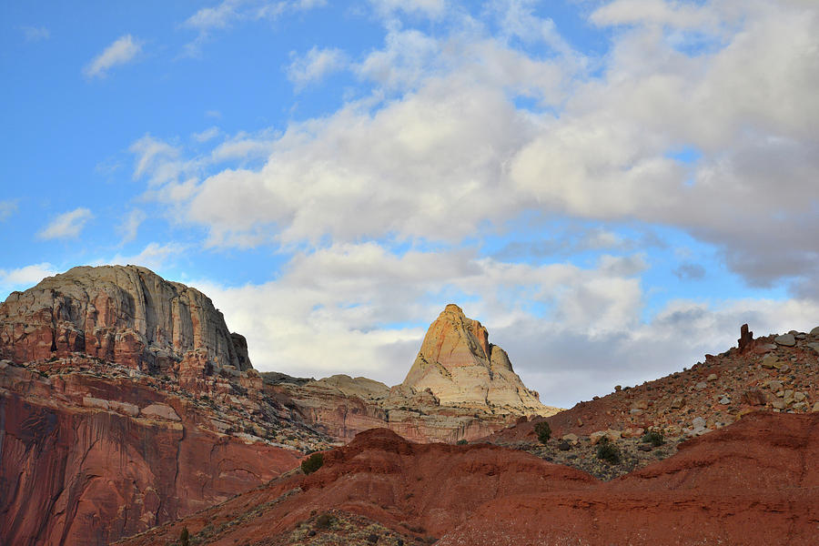 Clouds over Temple Dome in Capitol Reef NP Photograph by Ray Mathis