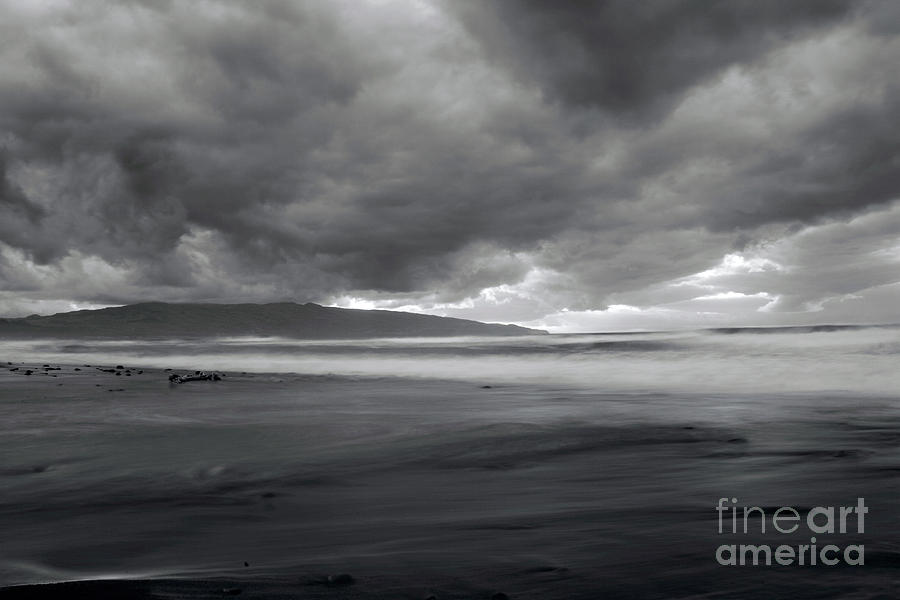 Black And White Photograph - Clouds over the beach by Gaspar Avila