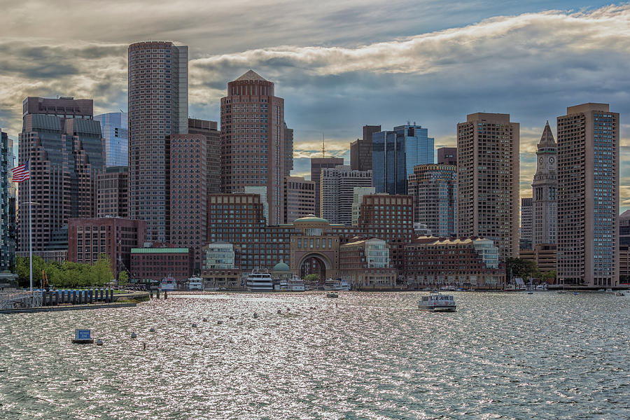 Clouds Over The Boston Financial District Photograph by Brian MacLean