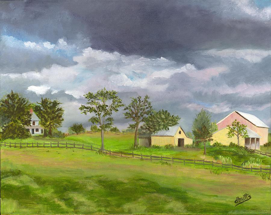 Clouds over the Farm Painting by Deborah Butts