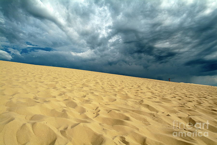 Pattern Photograph - Clouds over the Great Dune of Pyla on the Bassin dArcachon by Sami Sarkis