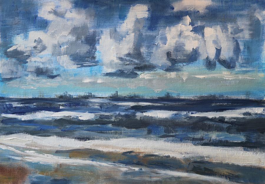 Clouds over The North Sea on a Spring Day Painting by Christel Roelandt