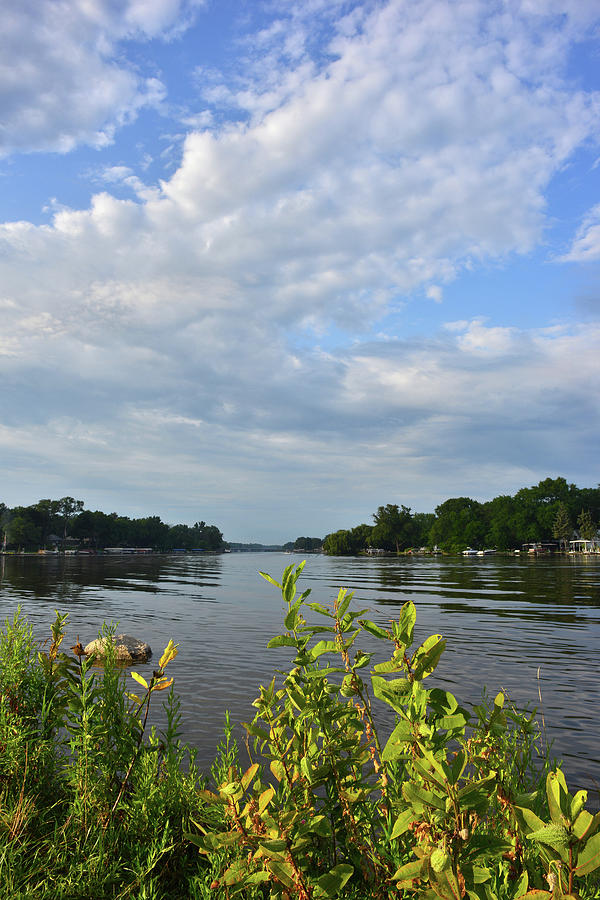 Clouds Passing over Fox River in McHenry Photograph by Ray Mathis