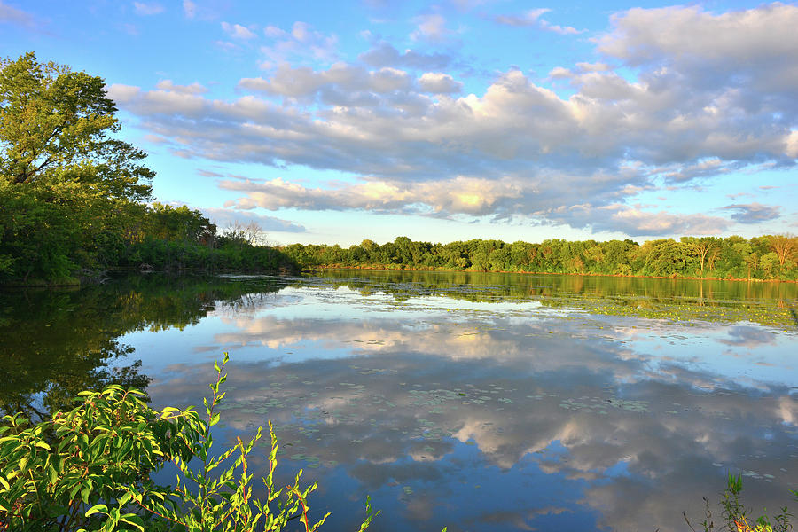 Clouds Reflected on Fox River Photograph by Ray Mathis