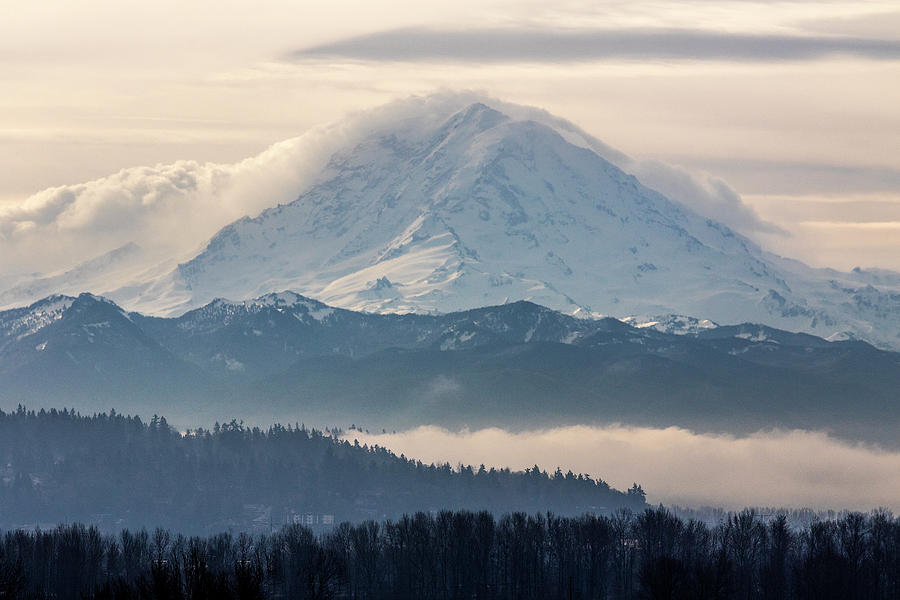 Clouds Rolling Over Mount Rainier Photograph by Matt McDonald