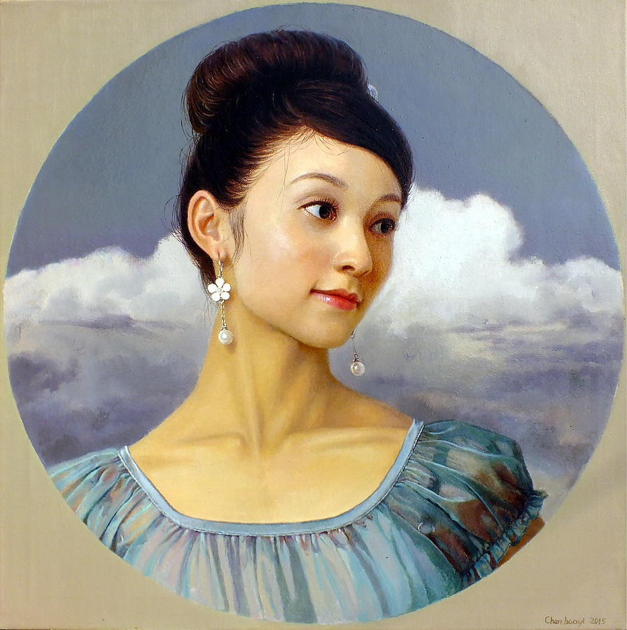 Elegant Woman Painting - Clouds scud across by Chen Baoyi