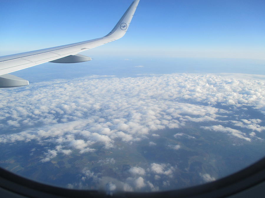 Airplane Photograph - Clouds seen from the airplane by Anamarija Marinovic