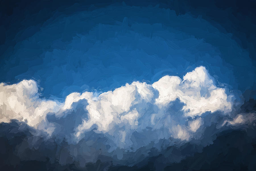 Clouds Stratocumulus Blue Sky Painted BW 3 Photograph by Rich Franco