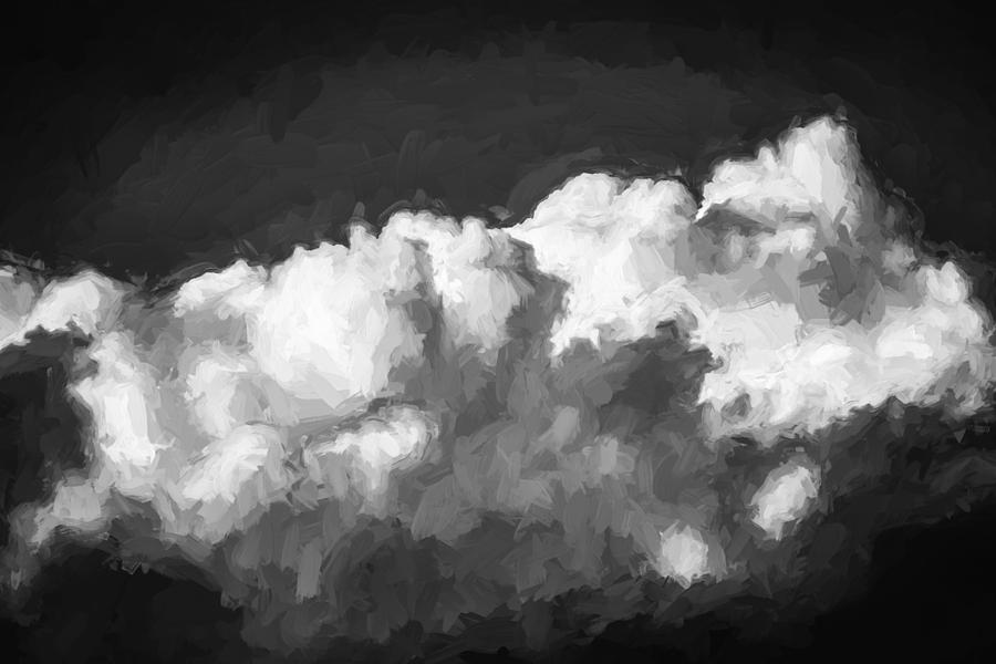 Clouds Stratocumulus Blue Sky Painted BW 4 Photograph by Rich Franco