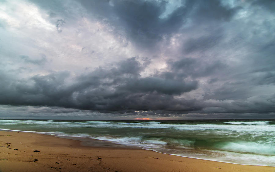Cloudy and Overcast Daybreak at the Beach Photograph by Merrillie ...