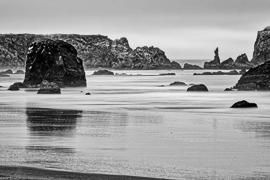 Cloudy Beach Dawn - Oregon Photograph by Stuart Litoff