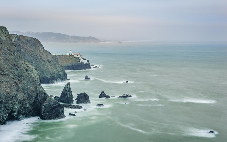 Cloudy Day at Marin Headlands - Point Bonita Lighthouse Photograph Photograph by Duane Miller