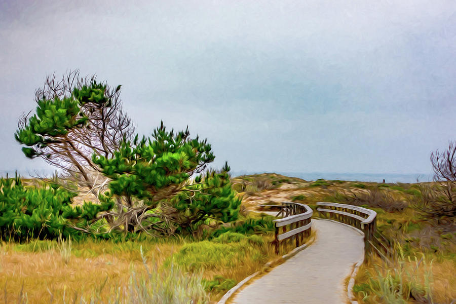 Cloudy Day at the Ocean Digital Watercolor by Randy Herring Cloudy Day at the Ocean Digital Watercolor by Randy Herring