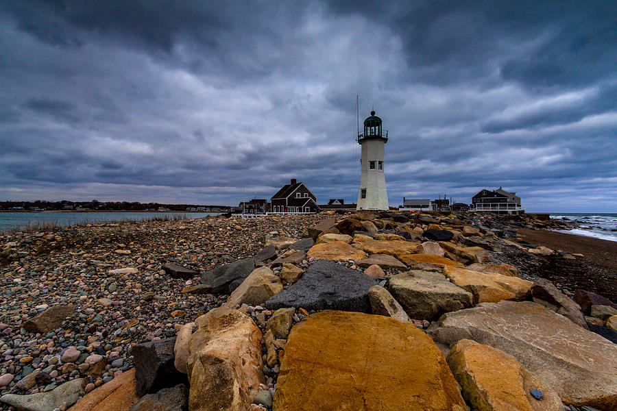 Cloudy Day at the Old Light Photograph by Brian MacLean