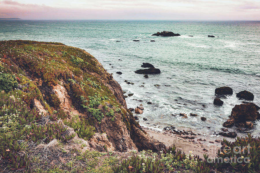 Cloudy day on California coast Photograph by Claudia M Photography