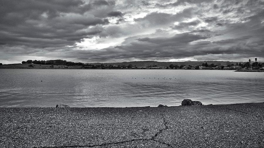 Cloudy East Bay Hills from the Bay Photograph by Lennie Green - Fine ...