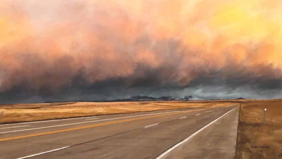 Cloudy Highway Painting by Susan Kinney