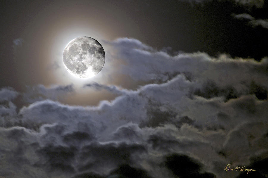Cloudy Moon Photograph by Dan McGeorge