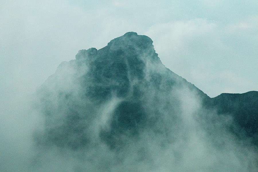 Cloudy Mountain Peak Photograph by SR Green
