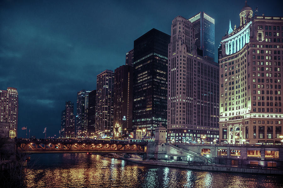 Cloudy Night Chicago Photograph by Nisah Cheatham
