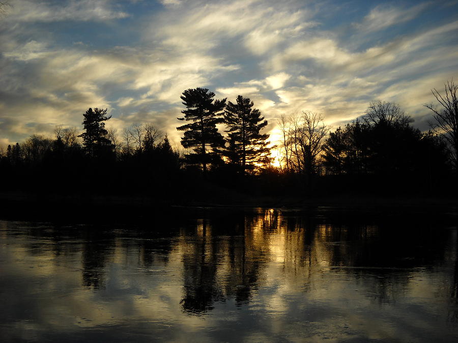Cloudy November Sunrise Reflection Photograph by Kent Lorentzen