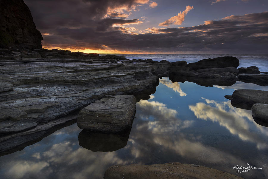 Cloudy Rockpool Photograph by Andrew Dickman