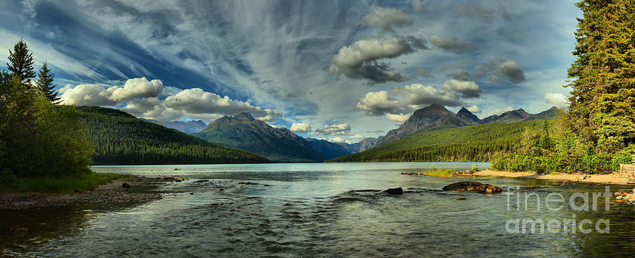 Cloudy Skies Over Bowman Lake Photograph by Adam Jewell