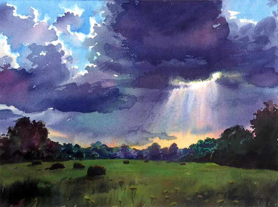 Cloudy Sky Painting By Sergey Zhiboedov