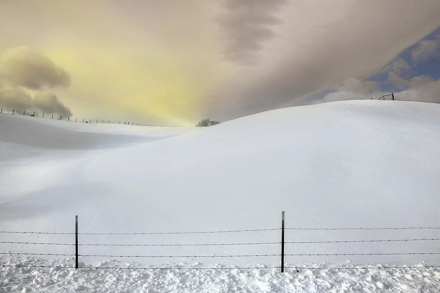 Hill Photograph - Cloudy Snow Hill by Ken Barrett