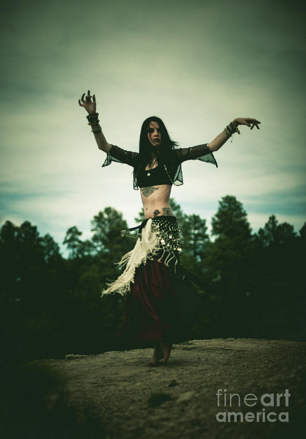 Cloudy Spin - Belly Dance Photograph by Scott Sawyer