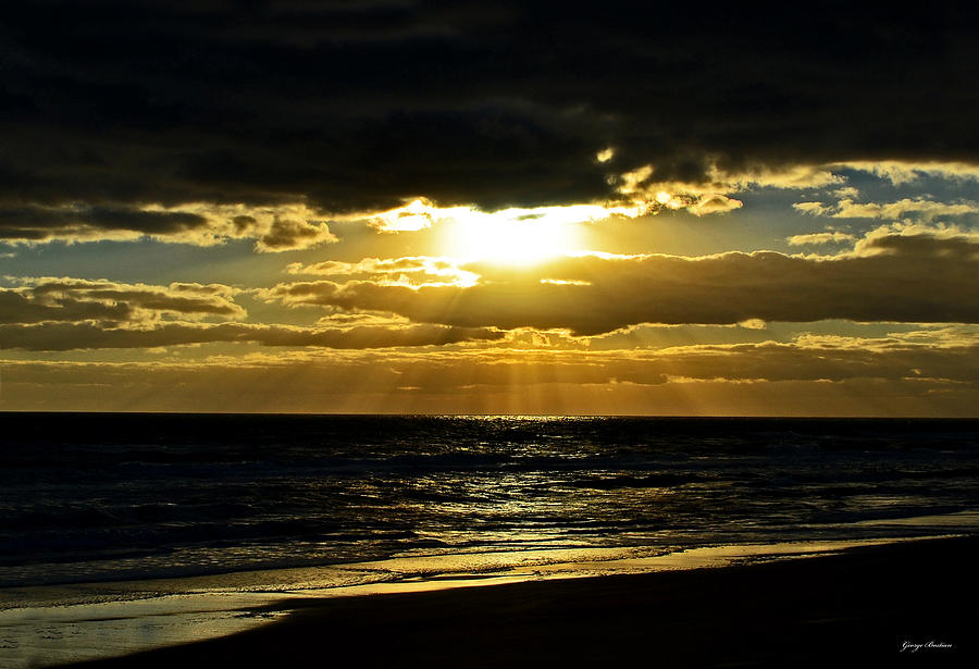 Cloudy Sunrise At Flagler Beach 002 Photograph by George Bostian