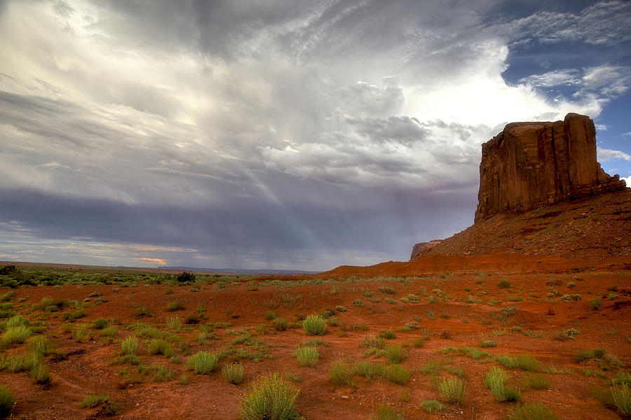 Cloudy Sunset At Monument Valley Photograph by Felix Lai
