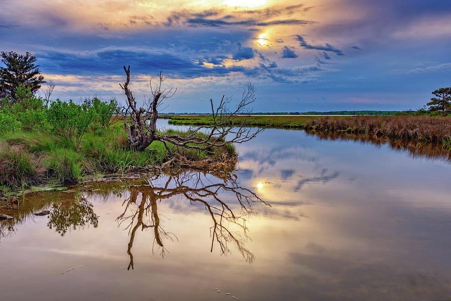 Assateague Island Photograph - Cloudy Sunset on Assateague Island by Rick Berk Assateague Island Photograph - Cloudy Sunset on Assateague Island by Rick Berk