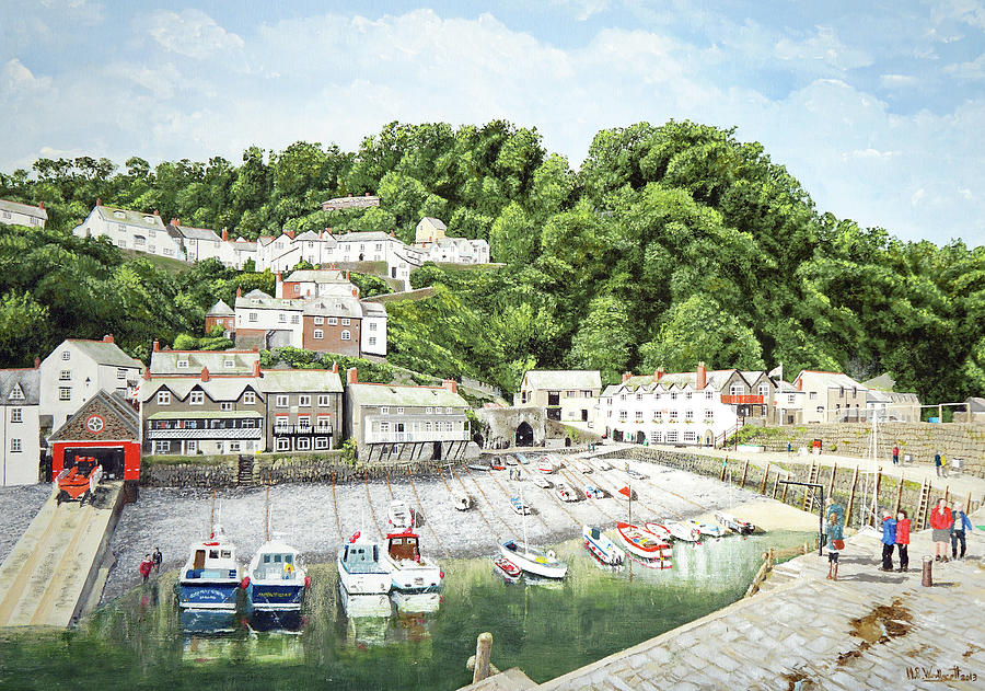 Clovelly Harbour Painting by Mark Woollacott