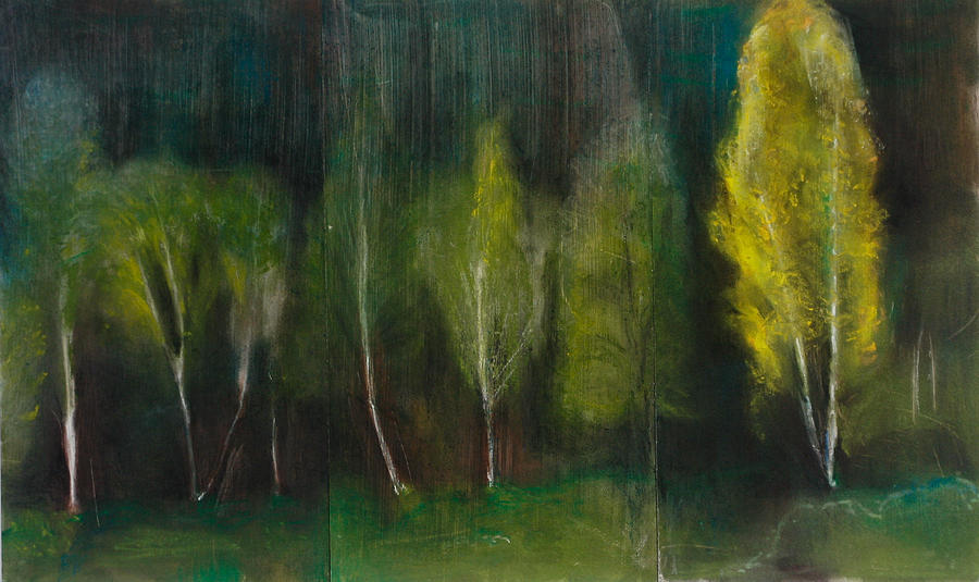 Tree Painting - Clovenstone Triptych by Fiona Jack   