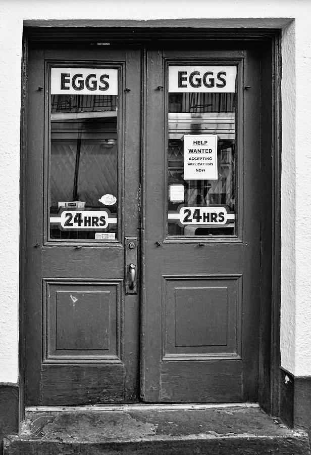 Clover Grill - Eggs 24/7 - New Orleans - b/w Photograph by Greg Jackson