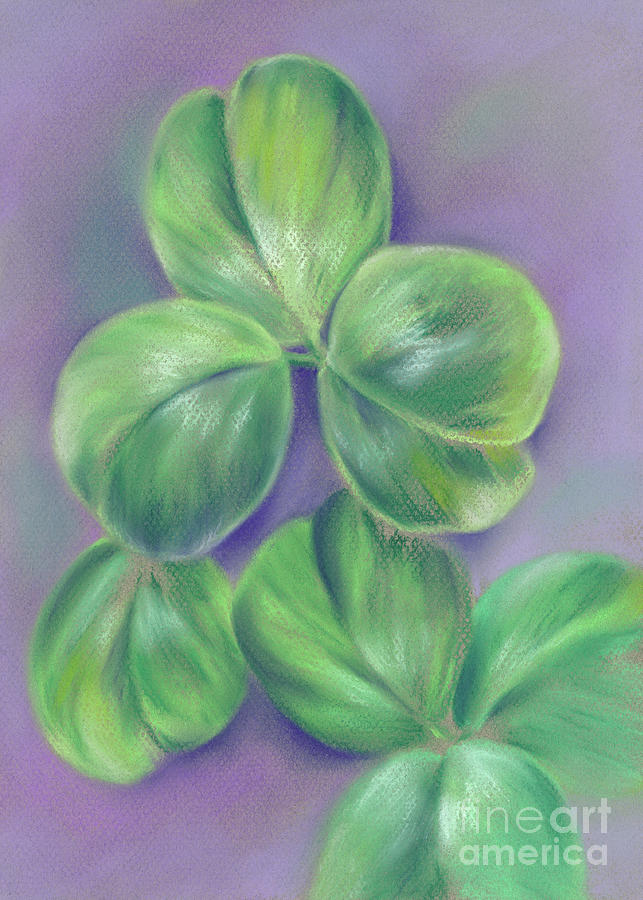 Clover on Purple Painting by MM Anderson