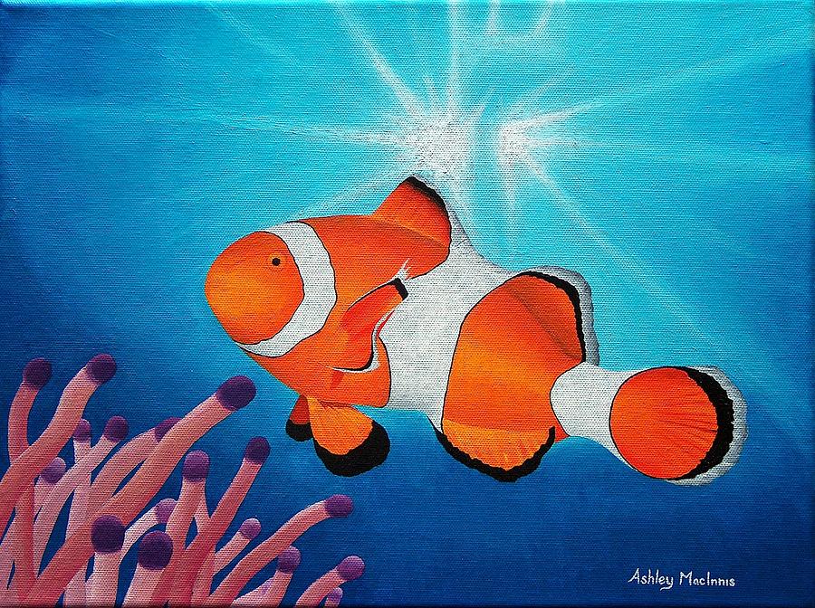 Fish Painting - Clown by Ashley Macinnis