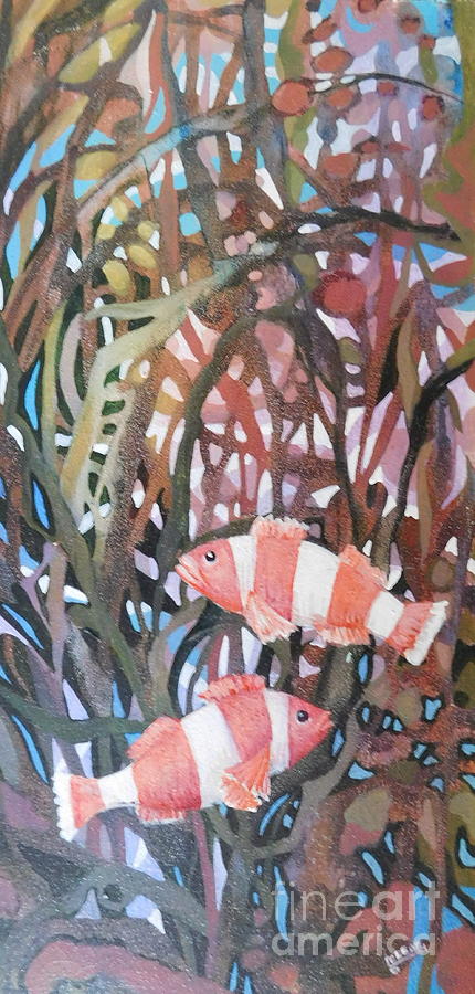 Clown Fish Painting by Joan Clear