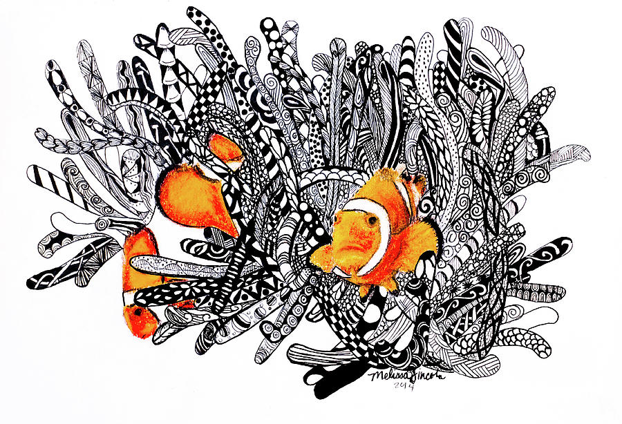Clown Fish Drawing by MKD Lincoln